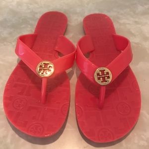 Tory Burch Thora Jelly flip flops- hot pink-size 7